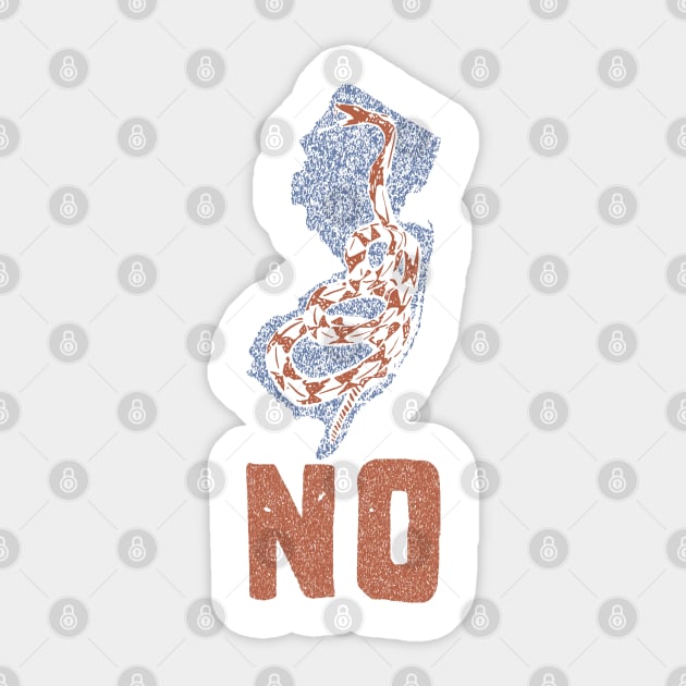 Vintage Gadsden Snake NJ "NO" Sticker by PelagiosCorner